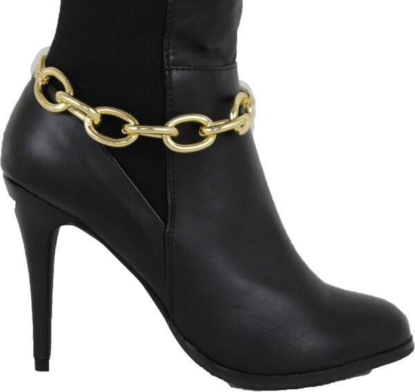 TrendyFashionJewelry Women Boot Bracelet Gold Metal Thick Ch...