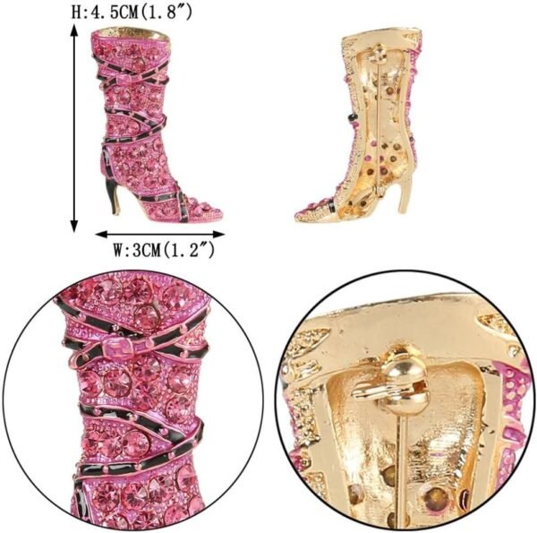 EVER FAITH Lady High-Heel Brooch Pink Austrian Crystal Shoe ...