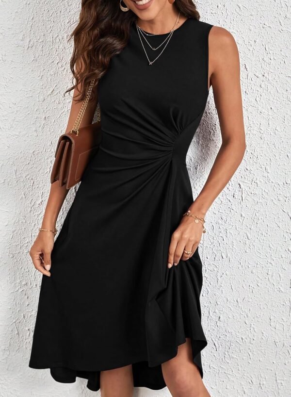 Happy Sailed Women's Summer Sleeveless Ruched Waist Flowy A ...