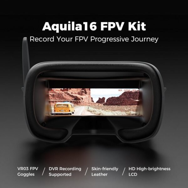 BETAFPV Aquila16 FPV Kit with LiteRadio 2 SE Transmitter for Simulator, VR03 Goggles with DVR Recording Function, 3 Flight Modes, Supported 1S RTF Kit for FPV Beginner to Fly Indoor & Outdoor ELRS V3