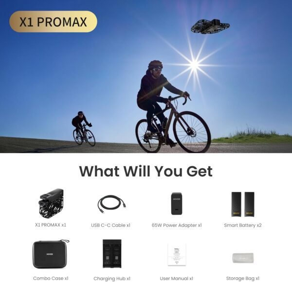 71xRnYY9FlL._AC_SL1500_.jpg X1 PROMAX 8K Action Flying Camera, Foldable Drone with Camera with 42 KM/H Follow Speed, 10+ Fully Automatic Flight Modes, Fly Anywhere with OmniTerrain, SmoothCapture 2.0(Basic Combo)