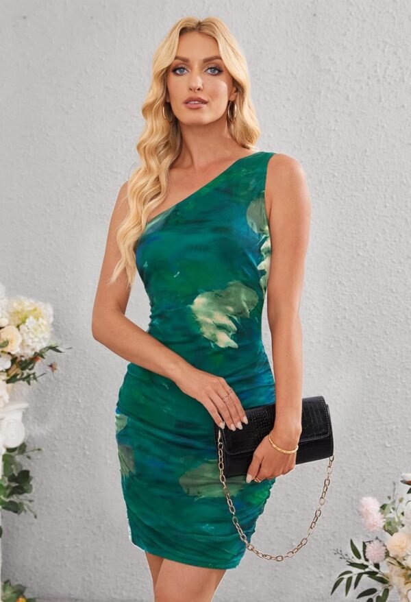 MEROKEETY Women's 2025 Summer One Shoulder Mini Dress Bodyco...