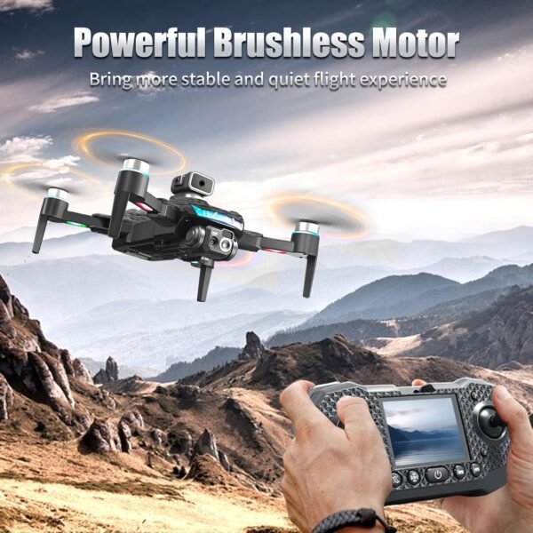 Remote with Screen Drone with Camera for Adult,1080P RC Drone with Flashing Lights,Smart Obstacle Avoidance FPV for Beginners with 8G Flashdrive and Card Reader