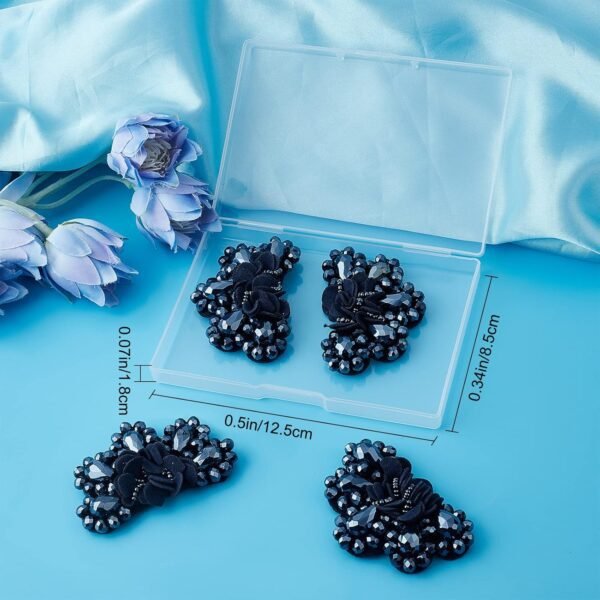 CRASPIRE 4PCS Crystal Shoe Charms Glude on Black Rhinestone ...