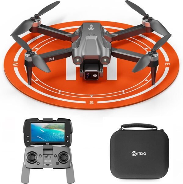 Contixo F25 GPS Drone with 4.3" HD Screen Remote, 1080p Camera, Follow Me, Waypoint, Orbit Mode, Brushless Motors, Up to 16 Min Flight Time, 600 Ft Range, GPS + Glonass Positioning