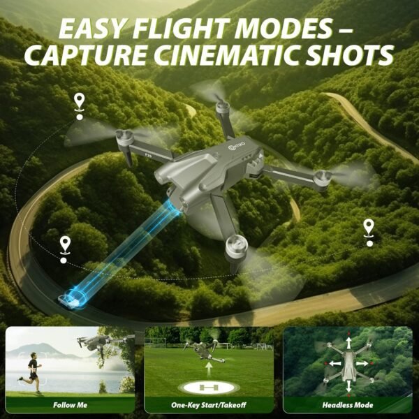 Contixo F25 GPS Drone with 4.3" HD Screen Remote, 1080p Camera, Follow Me, Waypoint, Orbit Mode, Brushless Motors, Up to 16 Min Flight Time, 600 Ft Range, GPS + Glonass Positioning