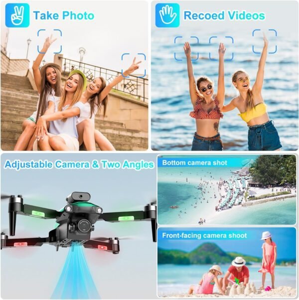 Drone with Camera 1080P for Adults,Mini Drone with Brushless Motor,2 Batteries,One Key Take Off/Land,360 Flips, Waypoint Fly, Altitude Hold,Foldable Drone for Beginners