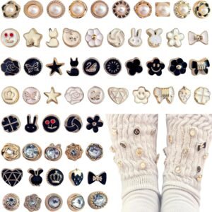 Charms for Socks 120pcs Random Pearl Brooch Buttons Rhinesto... Charms for Socks 120pcs Random Pearl Brooch Buttons Rhinesto...