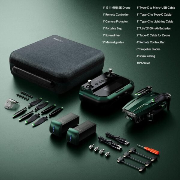 G11MINI SE Drones with Camera for Adults 4k/25fps or 2.7k/50fps Video, Drone 7000FT Transmission, Beginner Friendly, Under 249g No FAA Drone with 4K UHD Camera, 60mins Flight Time, GPS Auto Return, Brushless Motor