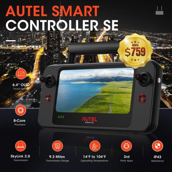Autel Robotics EVO 2 Pro V3: 2025 Son-y 1" CMOS & 6K HDR Video, Moonlight Algorithm 2.0, Max ISO 44000,12-Bit DNG, 6.4" Smart Controller SE, 15KM Transmission, 360° Obstacle Avoidance, 40 Minutes