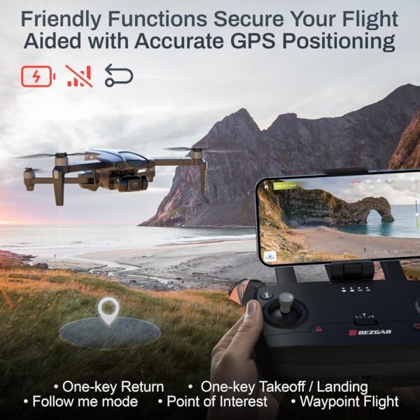 815Checpy0L._AC_SL1500_.jpg BEZGAR BD901 Drones with Camera for Adults 4K Long Range - Foldable Mini Drone with 4K Video, 3-Axis Gimbal, 3KM Transmission, 23 Mins Flight Time, Return To Home, Follow Me, Hobby RC Quadcopters