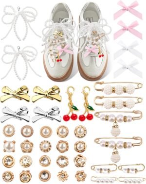 Yawlsow 40 Pcs Shoe Charms for Sneakers Junk Charms for Yawlsow 40 Pcs Shoe Charms for Sneakers Junk Charms for Wome...