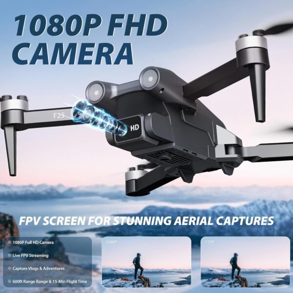 Contixo F25 GPS Drone with 4.3" HD Screen Remote, 1080p Camera, Follow Me, Waypoint, Orbit Mode, Brushless Motors, Up to 16 Min Flight Time, 600 Ft Range, GPS + Glonass Positioning