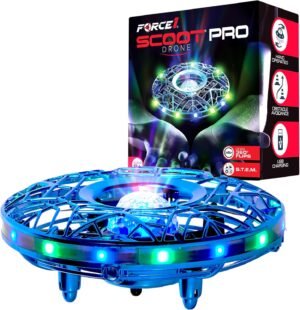 Force1 Scoot Pro Hand Operated Drone for Kids or Adults - Induction Hands Free Motion Sensors Mini Drones with Bright LED Projection, 360 Flips, Easy Indoor Small UFO Flying Orb Ball Drone Toy