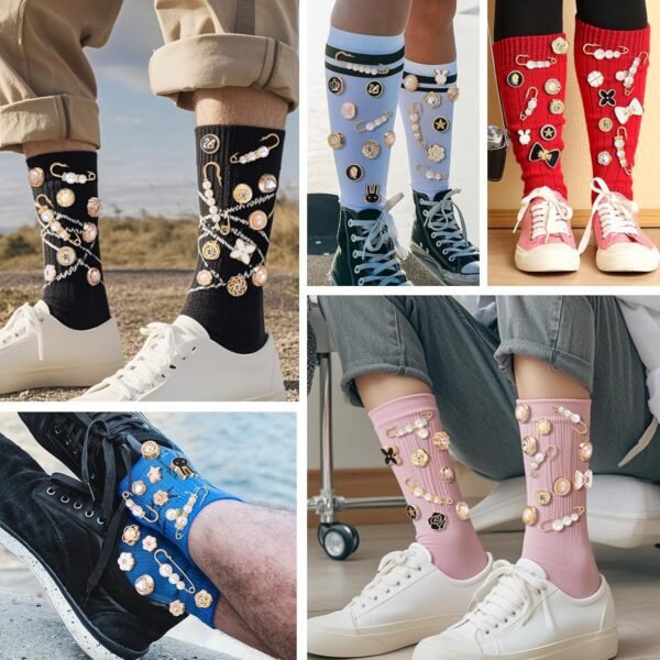 AIERSA Shoe Charms for Sneakers Socks, 106pcs Pearl Shoe Lac...