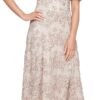 Alex Evenings Women's Midi Stretch Lace & Sequin Formal Dres...
