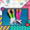 JenPen 2 Pairs Neon Slouch Socks for Women 80s 90s Scrunch S...