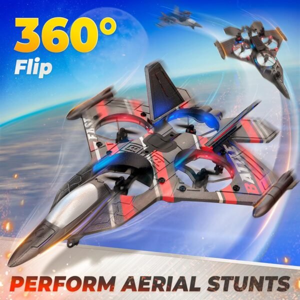 81HihPZ47dL._AC_SL1500_.jpg BEZGAR Drones for Kids | 2.4GHZ RC Plane, Remote Control Airplane, RC Helicopter, 360° Flip Fighter Jet Toy, Toys for ages 8-13 with Colorful LED Navigation Lights Red