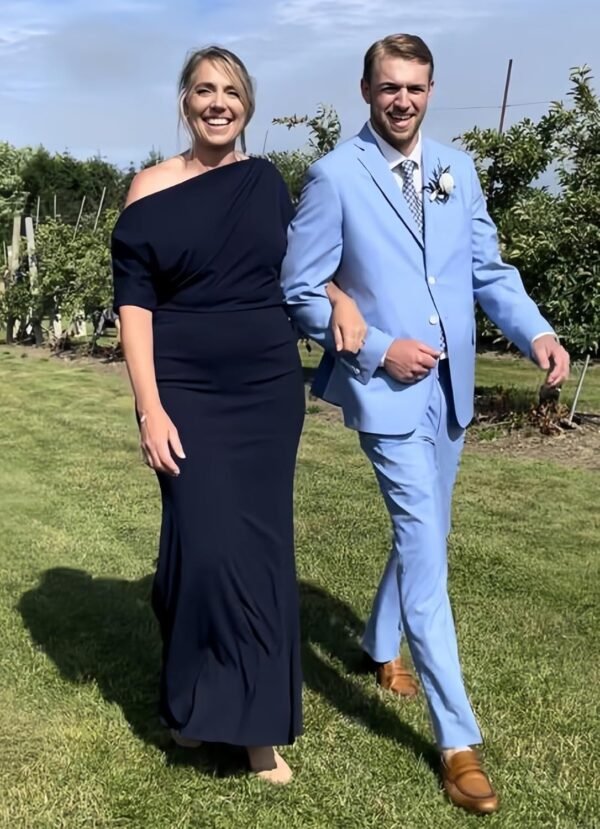 One Shoulder Mother of The Bride Dress Ruched Long Satin Bri...