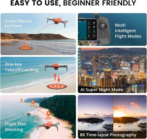 FIMI Mini 3 4K GPS drone with 3-Axis Gimbal,Under 249g,4K/60FPS Video,48MP Photo,12X Zoom, 9KM Transmission,64-Min Flight Time,AI Night Video,Visual Tracking,Auto Return,Foldable for Adults