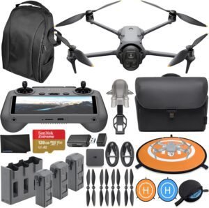 DJI Mavic 4 Pro Drone with Fly More Combo – 6K60 HDR, 100MP, 51-Min Max Flight Time, 18.6-Mile Range, ActiveTrack 360 Subject/Vehicle Tracking, Omnidirectional Avoidance Bundle with 128GB Memory, Backpack + More