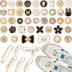 AIERSA Shoe Charms for Sneakers Socks, 106pcs Pearl Shoe Lac... AIERSA Shoe Charms for Sneakers Socks, 106pcs Pearl Shoe Lac...