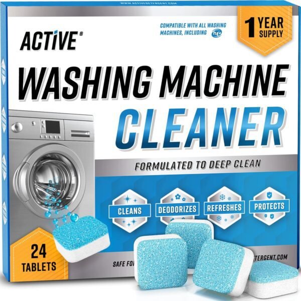Washing Machine Cleaner Descaler 24 Pack - Deep Cleaning Tab...