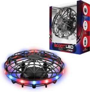 Force1 Scoot LED Hand Operated Drone for Kids or Adults - Hands Free Motion Sensor Mini Drones, Easy Indoor Flying Orb Ball Small UFO Toy for Boys and Girls (Red/Blue)