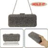 Long Rhinestone Box Evening Bag Women Formal Gathering Party...