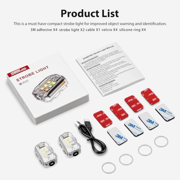 81YX-GQ98JL._AC_SL1500_.jpg STARTRC Drone Strobe Light, Anti Collision Light, Rechargable Flash Led Lamp Light for FAA Drone Night Flying, Fits For DJI Neo,Mini 4 Pro, Avata 2,Mini 4k,Air 3S and All RC Drones Accessory(2pc)