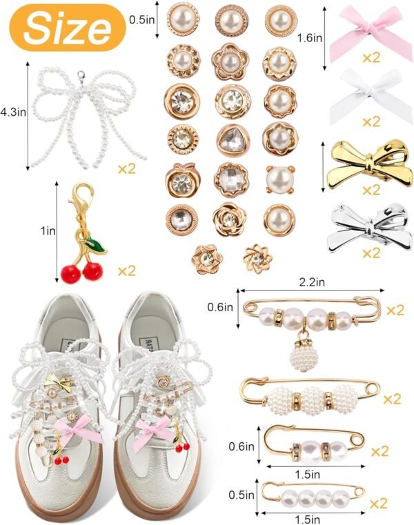 Yawlsow 40 Pcs Shoe Charms for Sneakers Junk Charms for Wome...