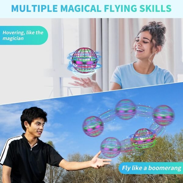 81gUJCTO6tL._AC_SL1500_.jpg 2025 AI Flying Orb Ball Toys, Hand Controlled Boomerang Hover Ball, Mini Drone Cosmic Globe Fidget Spinning Kids Adults Outdoor Fly Toy Christmas Birthday Gift for Boys Girls 6 7 8 9 10+ Year Old