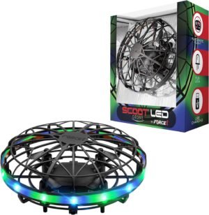 Force1 Scoot LED Hand Operated Drone for Kids or Adults - Hands Free Motion Sensor Mini Drones, Easy Indoor Flying Orb Ball Small UFO Toy for Boys and Girls (Green/Blue)