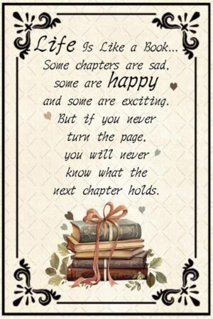 Life is Like A Book Metal Tin Sign Book Poster Life is Like A Book Metal Tin Sign Book Poster Inspirational...