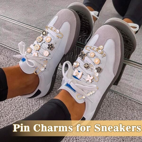AIERSA Shoe Charms for Sneakers Socks, 106pcs Pearl Shoe Lac...
