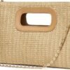 Chic Straw Clutch Purses for Women with Top Handle Summer Ba...