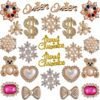Christmas Charms for Socks - 24pcs Rhinestone Brooches & Pin...