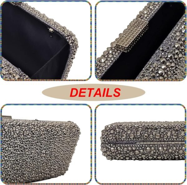 Long Rhinestone Box Evening Bag Women Formal Gathering Party...