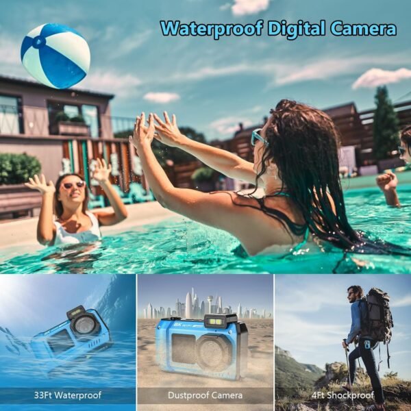 UHD 8K Underwater Camera, 70MP 33FT WiFi Waterproof Digital ...