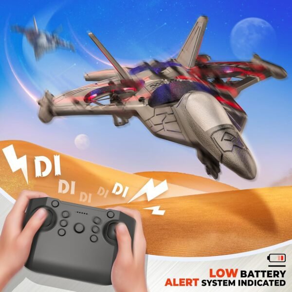 81uT3-MDOsL._AC_SL1500_.jpg BEZGAR Drones for Kids | 2.4GHZ RC Plane, Remote Control Airplane, RC Helicopter, 360° Flip Fighter Jet Toy, Toys for ages 8-13 with Colorful LED Navigation Lights Red