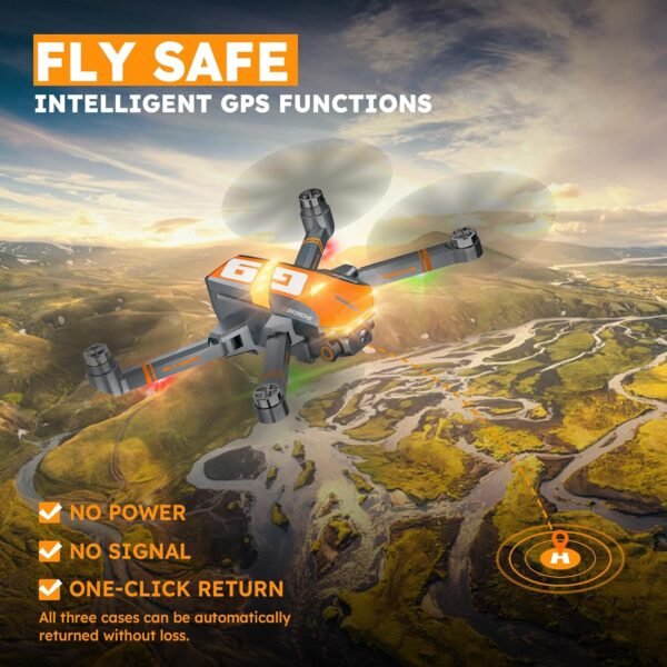 81v-oJaiKsL._AC_SL1500_.jpg GPS Drones with 4K Camera for Adults with Brushless Motor and Follow Me Mode,Long Flight Time and Distance,5G FPV Transmission and Auto Return,G9 Foldable RC Quadcopter for Beginner and Kids,Under249g (Dark gray)
