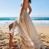 R.Vivimos Womens Summer Boho Sexy Backless Long Dresses