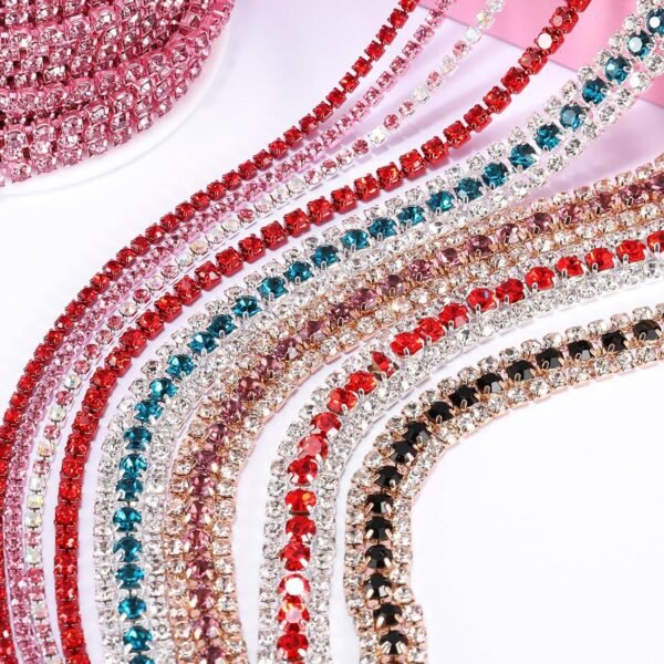 uxcell 10 Yard Crystal Rhinestone Chain, 2.0mm Sew on Close ...