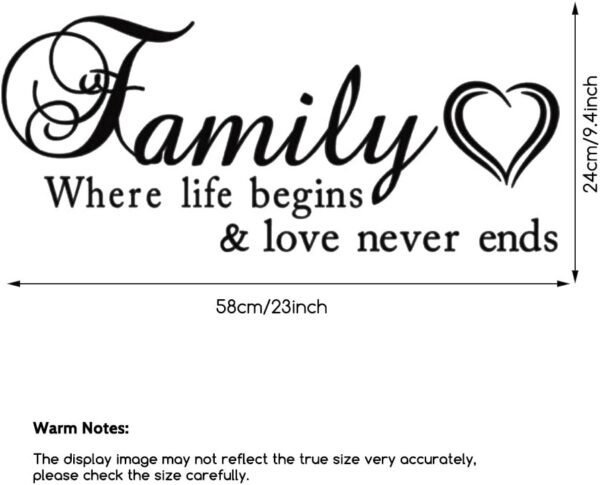AUHOKY Family Where Life Begins & Love Never Ends Wall Decal...