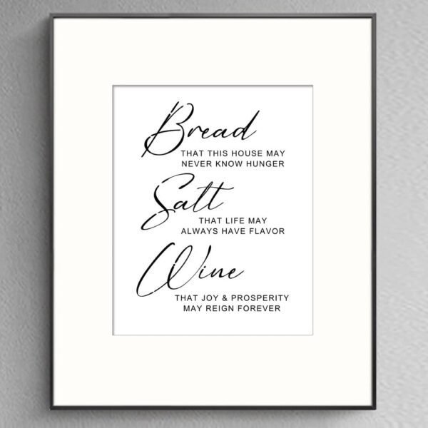Bread Salt Wine Sign, Farmhouse Wall Decor, It's A Wonderful...