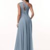 Women's One Shoulder Corset Bridesmaid Dresses Long Pleated ...