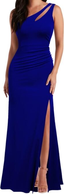 WOOSEA Women's One Shoulder Sleeveless Split Bodycon Mermaid...