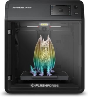 FLASHFORGE Adventurer 5M Pro 3D Pinter, 600mm/s High-Speed with 1 Click Fully Auto Printing Systerm, Quick Detachable 280°C Direct Extruder, Auxiliary Chamber Cooling, Remote Control, 220x220x220mm