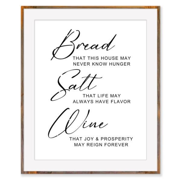 Bread Salt Wine Sign, Farmhouse Wall Decor, It's A Wonderful...