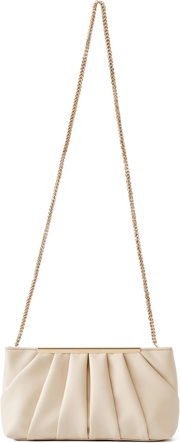 Clutch Purse Dressy Pleated Formal Evening Bag Simple Classy...